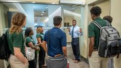 The Port Authority of NY and NJ Green Team talking with business rep at their offices in NYC